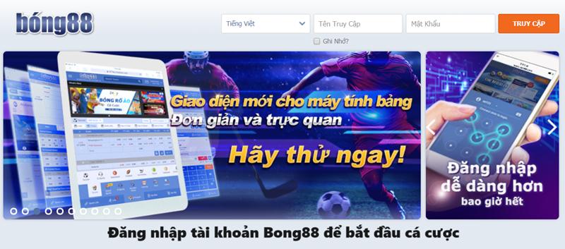 Đăng nhập tài khoản Bong88 để bắt đầu cá cược 